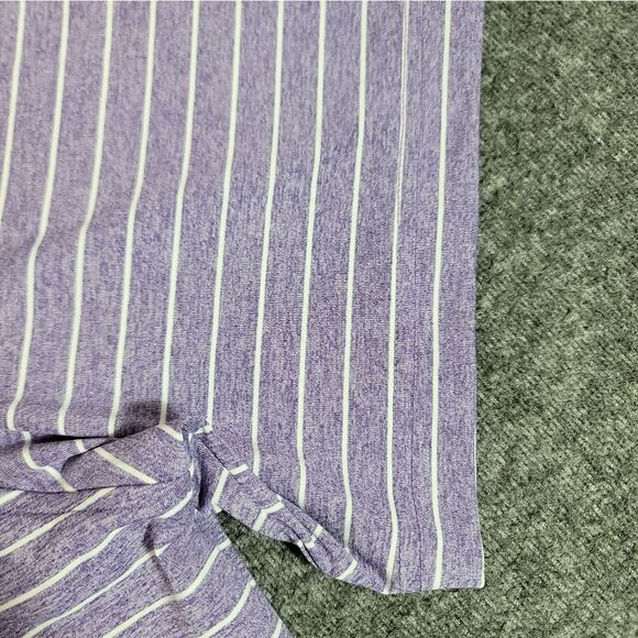 Johnnie-O Newton Mens Golf Polo Shirt Size L Purple Striped JMPO4190 HSU Logo - Picture 5 of 14